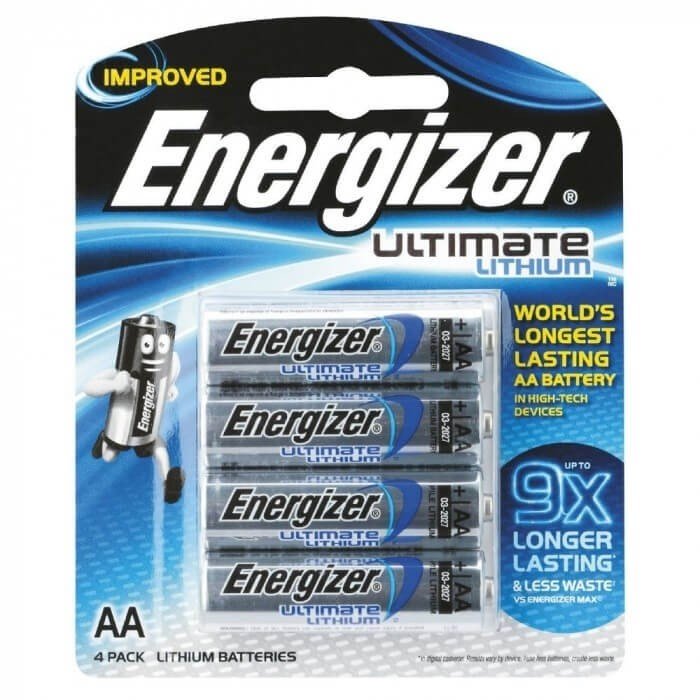 Energizer L91 AA Ultimate Lithium Battery (Pack of 4)